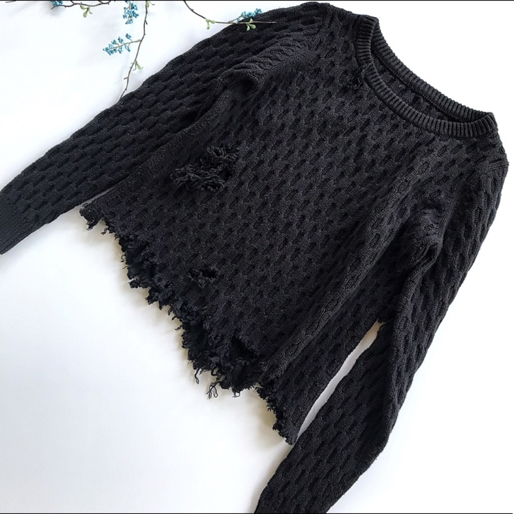 Distressed sweater